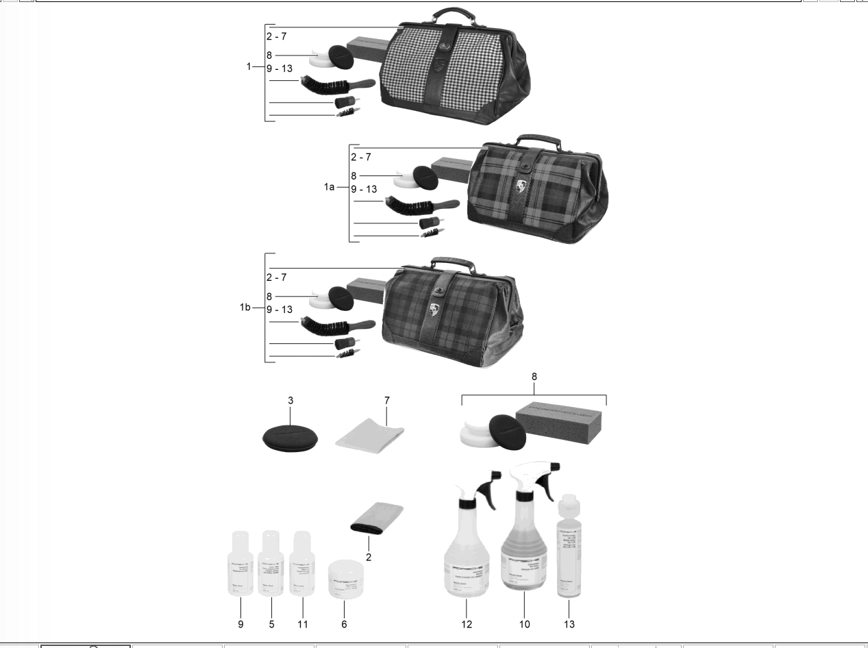 Care kit - Porsche 914 exploded parts diagram 001-03