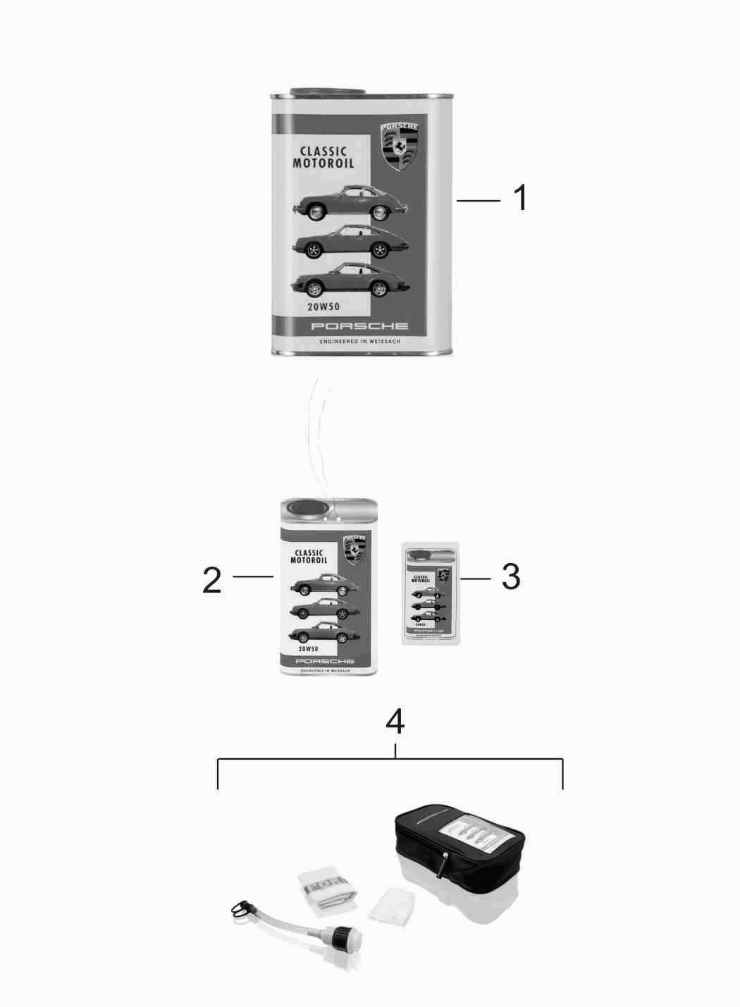 Engine oil - Porsche 914 exploded parts diagram 198-05